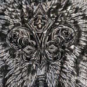 Really Cool Black & Grey Fleur de Lis T-shirt